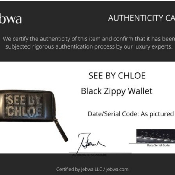 Auth See By Chloe Long Black Patent Leather Zipper Wallet